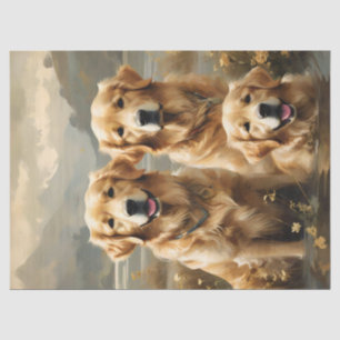 Drei Portrait-Tissue-Papiere für Hunde mit Golden  Seidenpapier