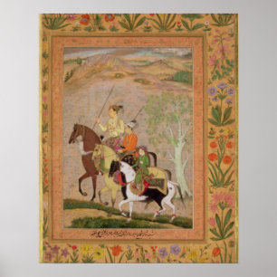 Drei Prinzen, gejagt, c.1635 (gouache an pa Poster