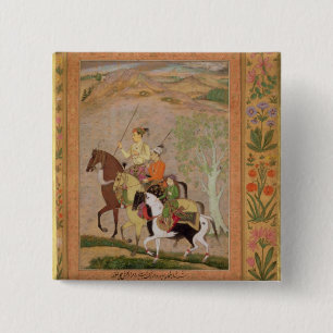 Drei Prinzen Going Hunting, c.1635 (Gouache auf PA Button