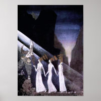 Drei Prinzessinnen im Blauen Berg Print