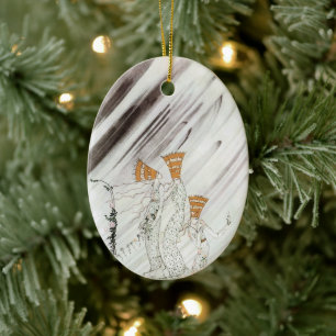 Drei Prinzessinnen im Blauen Berg von Kay Nielsen Keramik Ornament