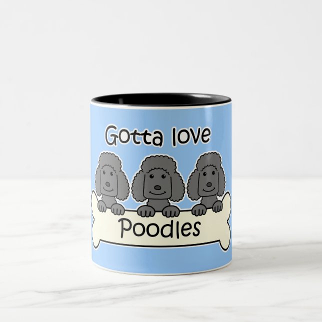 Drei Pudel Zweifarbige Tasse (Mittel)