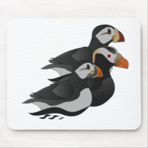 Drei Puffin-Swim-Rennen Mousepad