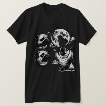 Drei Pug-Mond Lustige heulende Hunde Vintage-Kunst