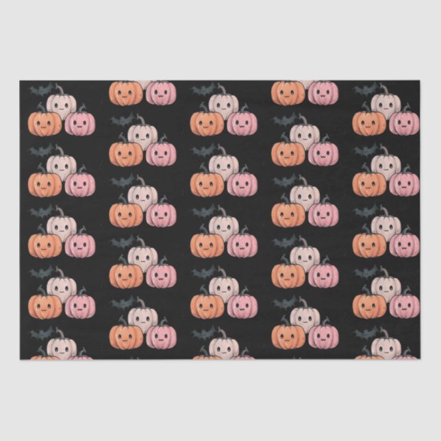 Drei Pumpen und ein Flechtmuster Halloween Seidenpapier (Vorderseite)