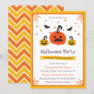 Drei Pumpkins Halloween-Party Einladung