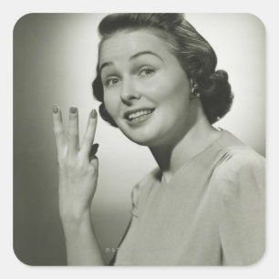 Drei Quadratischer Aufkleber