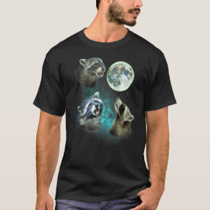 Drei Racoons heulen am Mond 3 Wolfs Wölfe Parodie T-Shirt