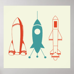 Drei Raketen für Raumfahrten Poster