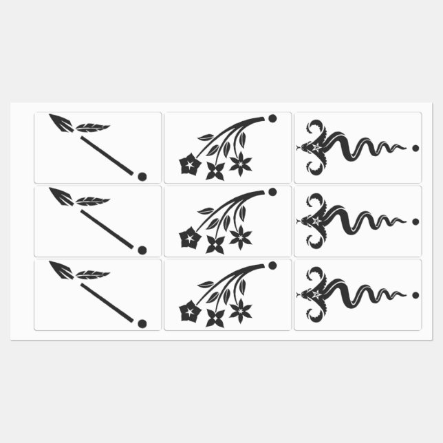 Drei-ray-Labels Etiketten (Blatt)
