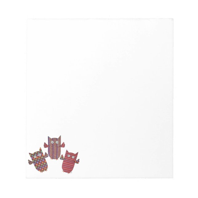 Drei Red Owls Notepad Notizblock (Vorderseite)