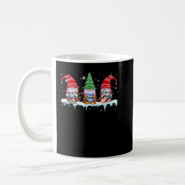 Drei Reinigungstube Funny Christmas Lights Gnome Kaffeetasse (Links)
