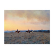 Drei Reiter in den Flint Hills von Kansas