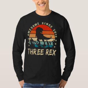 Drei Rex 3. Geburtstag Dritter Dinosaurier 3 Jahre T-Shirt