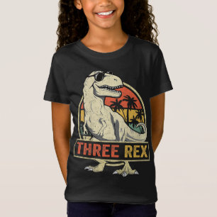 Drei Rex 3. Geburtstag Dritter Dinosaurier 3 Jahre T-Shirt