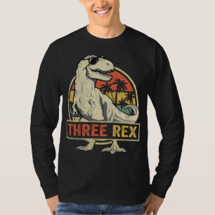 Drei Rex 3. Geburtstag Dritter Dinosaurier 3 Jahre T-Shirt