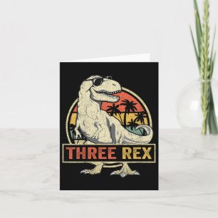 Drei Rex 3. Geburtstag Shirt Dritte Dinosaurier 3  Karte