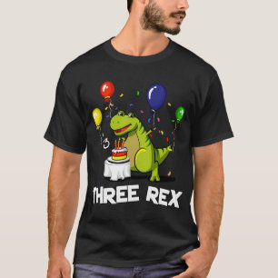 Drei Rex 3. Geburtstagsfeier Cartoon T-Rex Dinosau T-Shirt