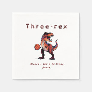 Drei-Rex Basketball Dino Geburtstag   Serviette