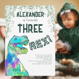Drei Rex Dinosaur Geburtstagsparty Einladung