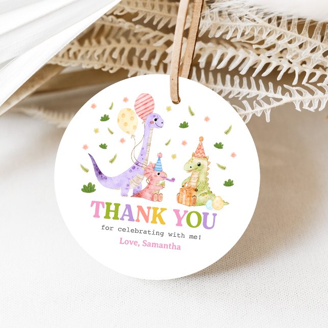 Drei Rex-Dinosaurier-Geburtstag Geschenkanhänger (Dinosaur 3rd Birthday Favor Tags)