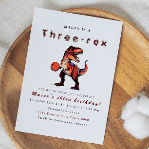 Drei-Rex-Dinosaurier-Geburtstagseinladung Einladung