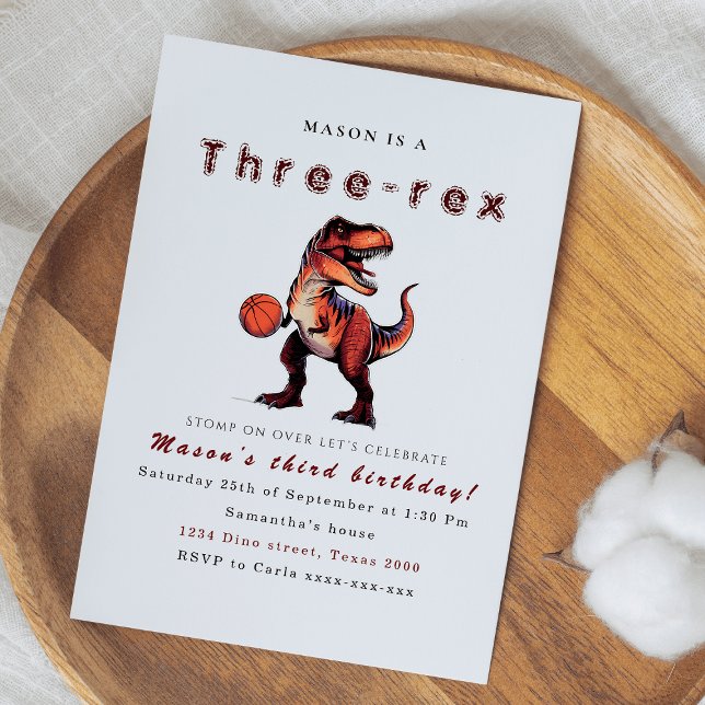 Drei-Rex-Dinosaurier-Geburtstagseinladung Einladung (Von Creator hochgeladen)