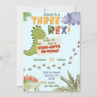 DREI-REX Geburtstagseinladung Einladung