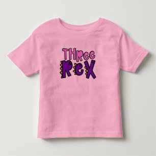 Drei Rex Geburtstagsmädchen T-Shirt für Kleinkinde