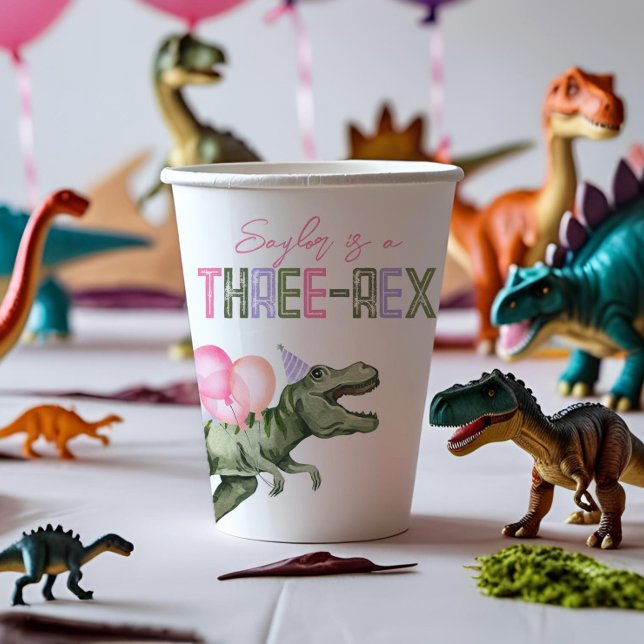 Drei-Rex-Party-Papiertücher für Mädchen Pappbecher (Von Creator hochgeladen)