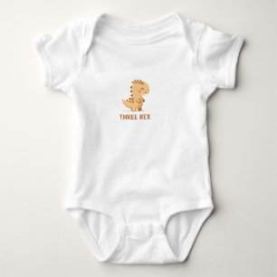Drei Rex Süße Dino Wortspiel – Lustiger Kawaii Din Baby Strampler