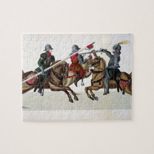 Drei Ritter an einem Turnier, Platte von 'einem Puzzle