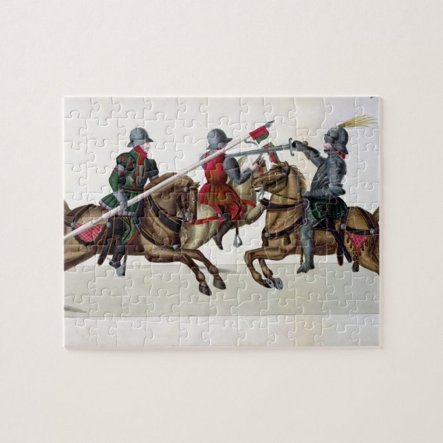 Drei Ritter an einem Turnier, Platte von 'einem Puzzle (Horizontal)
