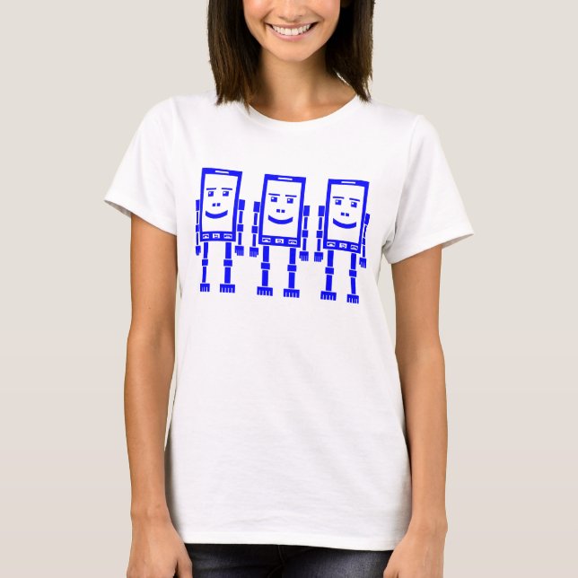 Drei Robo Phones - blau T-Shirt (Vorderseite)