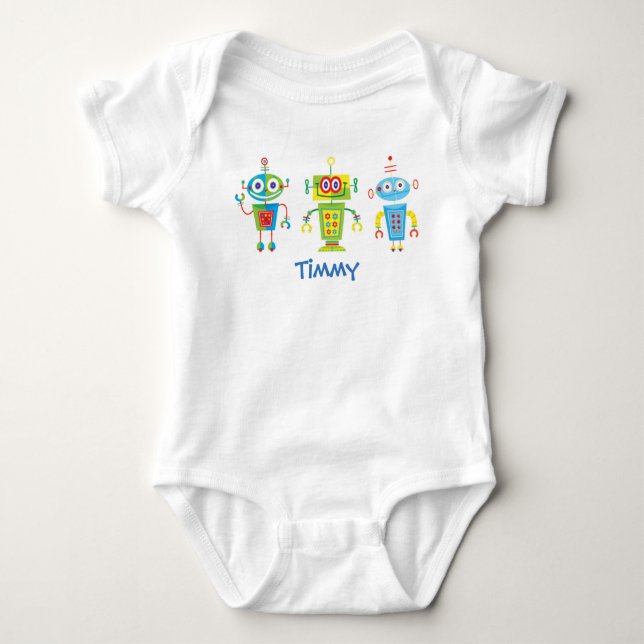 Drei Roboter Baby Strampler (Vorderseite)
