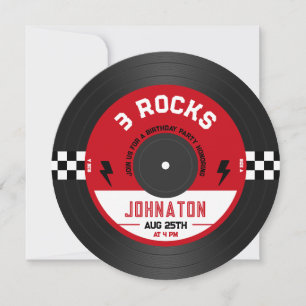 Drei Rocks Vinyl-Schallplatte Rock n Roll 3. Gebur Einladung