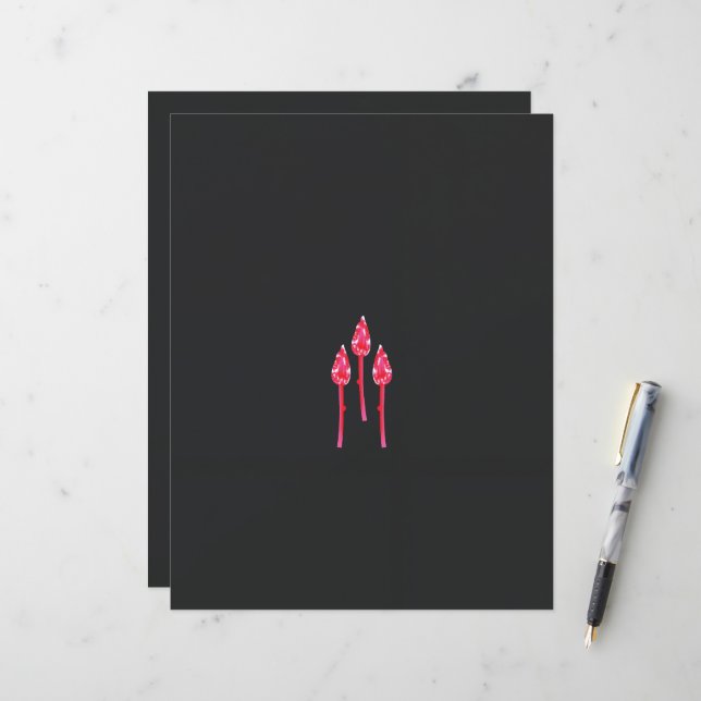 Drei rosa Blume mit schwarzem Hintergrund (Vorderseite/Rückseite Beispiel)