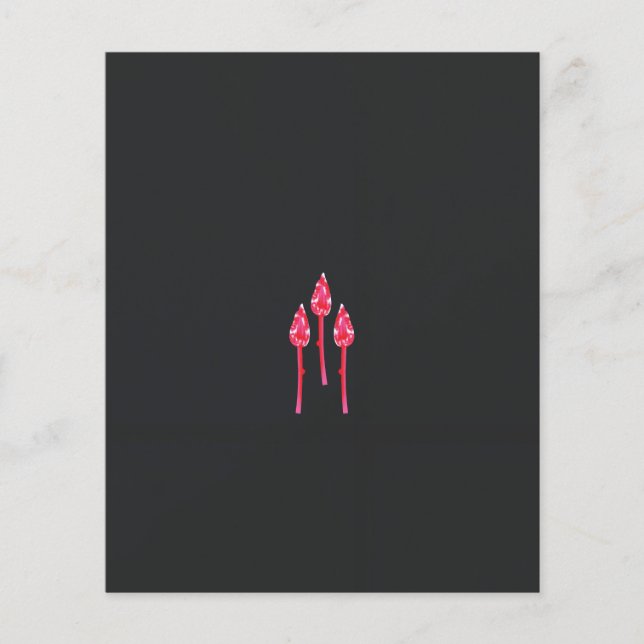 Drei rosa Blume mit schwarzem Hintergrund Flyer (Vorne)