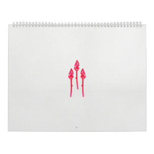 Drei rosa Blume mit schwarzem Hintergrund Kalender