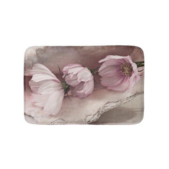 Drei rosa Kosmos Badematte (Vorderseite)