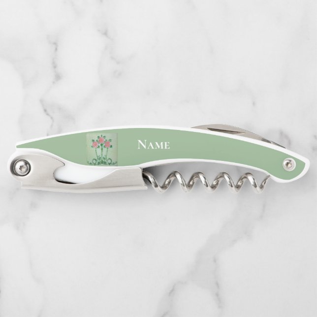 Drei rosa Roses Thunder_Cove Kellnermesser (Vorderseite)