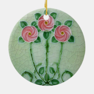 Drei rosa Roses Thunder_Cove  Keramik Ornament