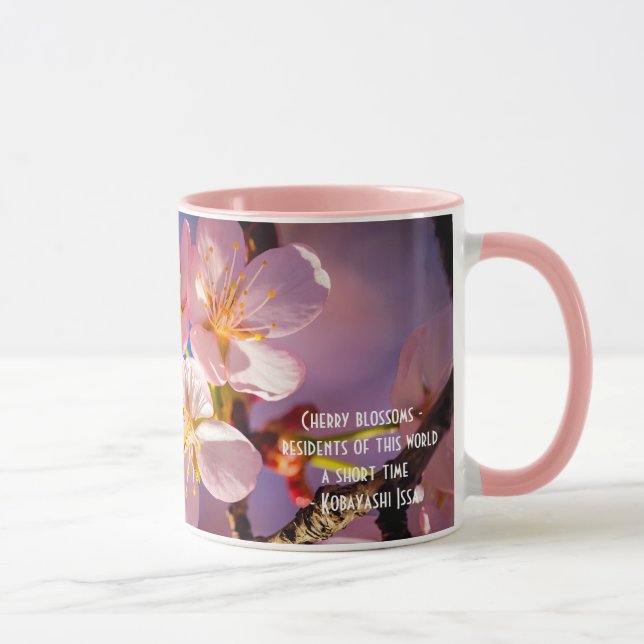 Drei rosa Sakura-Blüten Tasse (Rechts)