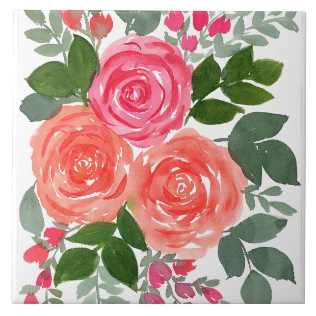 DREI ROSE FLIESE (Vorderseite)