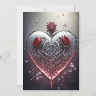 Drei Rose metallische Ionische Valentinkarte Feiertagskarte