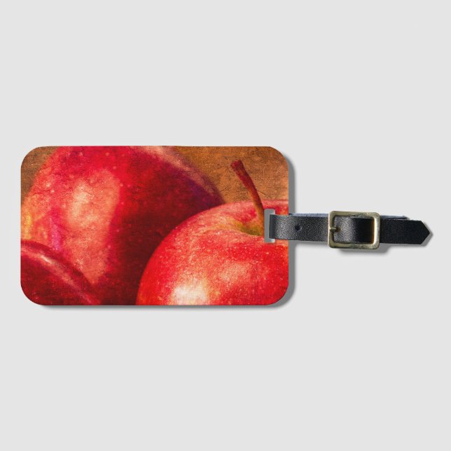 Drei rote Äpfel Gepäckanhänger (Vorderseite (Horizontal))