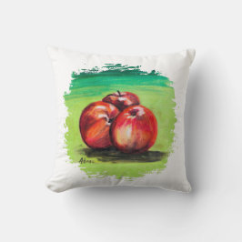 Drei rote Äpfel Kissen