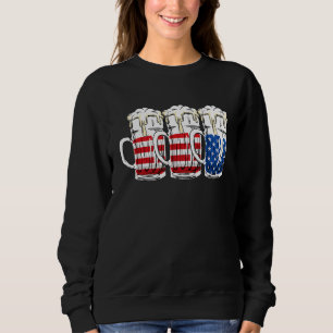 Drei rote blaue Brille Usa Flag 4. Sweatshirt