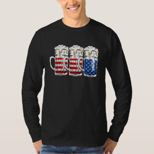 Drei rote blaue Brille Usa Flag 4. T-Shirt