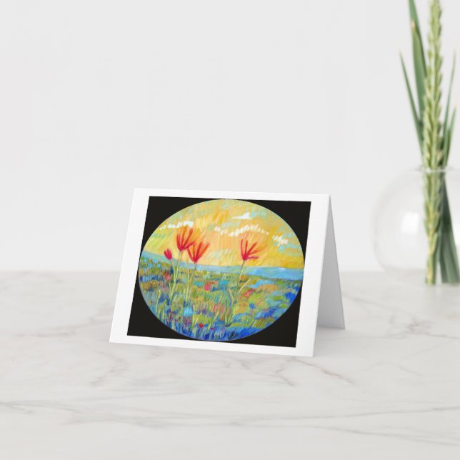 "Drei rote Blume Grußkarte Karte (Vorderseite)